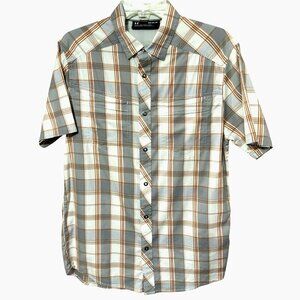 Under Armour Plaid Snap Shirt M Performance Stretch Outdoor Core Cotton Blend